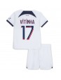Paris Saint-Germain Vitinha Ferreira #17 Vieraspaita Lasten 2023-24 Lyhythihainen (+ shortsit)